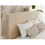 Łóżko tapicerowane LUMARO CLASSIC 140x200 - beżowy, plusz
