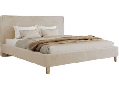 Łóżko tapicerowane LUMARO CLASSIC 180x200 - materac multipocket - beżowy, plusz