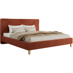 Łóżko tapicerowane LUMARO CLASSIC 180x200 - pomarańczowy, plusz