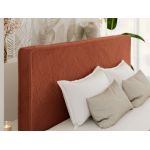 Łóżko tapicerowane LUMARO CLASSIC 180x200 - materac piankowy - pomarańczowy, plusz