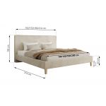 Łóżko tapicerowane LUMARO CLASSIC 160x200 - beżowy, welwet