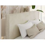 Łóżko tapicerowane LUMARO CLASSIC 180x200 - materac pocket - beżowy, welwet