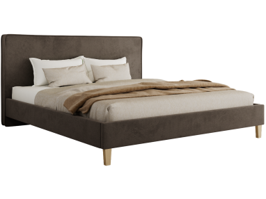 Łóżko tapicerowane LUMARO CLASSIC 180x200 - brązowy, welwet