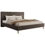 Łóżko tapicerowane LUMARO CLASSIC 160x200 - materac pocket - brązowy, welwet