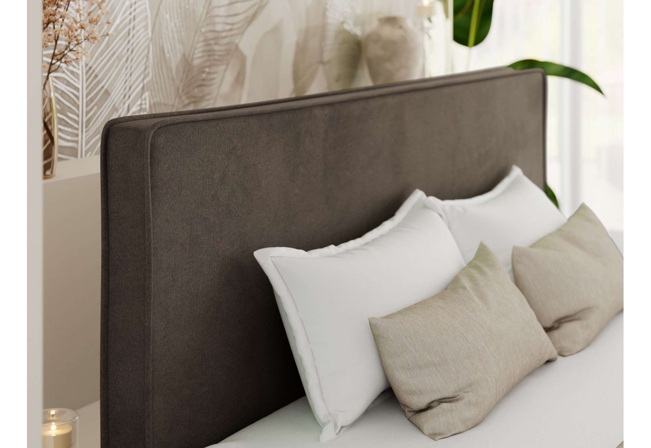 Łóżko tapicerowane LUMARO CLASSIC 180x200 - materac pocket - brązowy, welwet