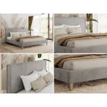 Łóżko tapicerowane LUMARO CLASSIC 180x200 - materac pocket - szary, welwet