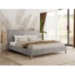 Łóżko tapicerowane LUMARO CLASSIC 160x200 - materac multipocket - szary, welwet
