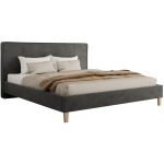 Łóżko tapicerowane LUMARO CLASSIC 160x200 - materac pocket - szary, welwet