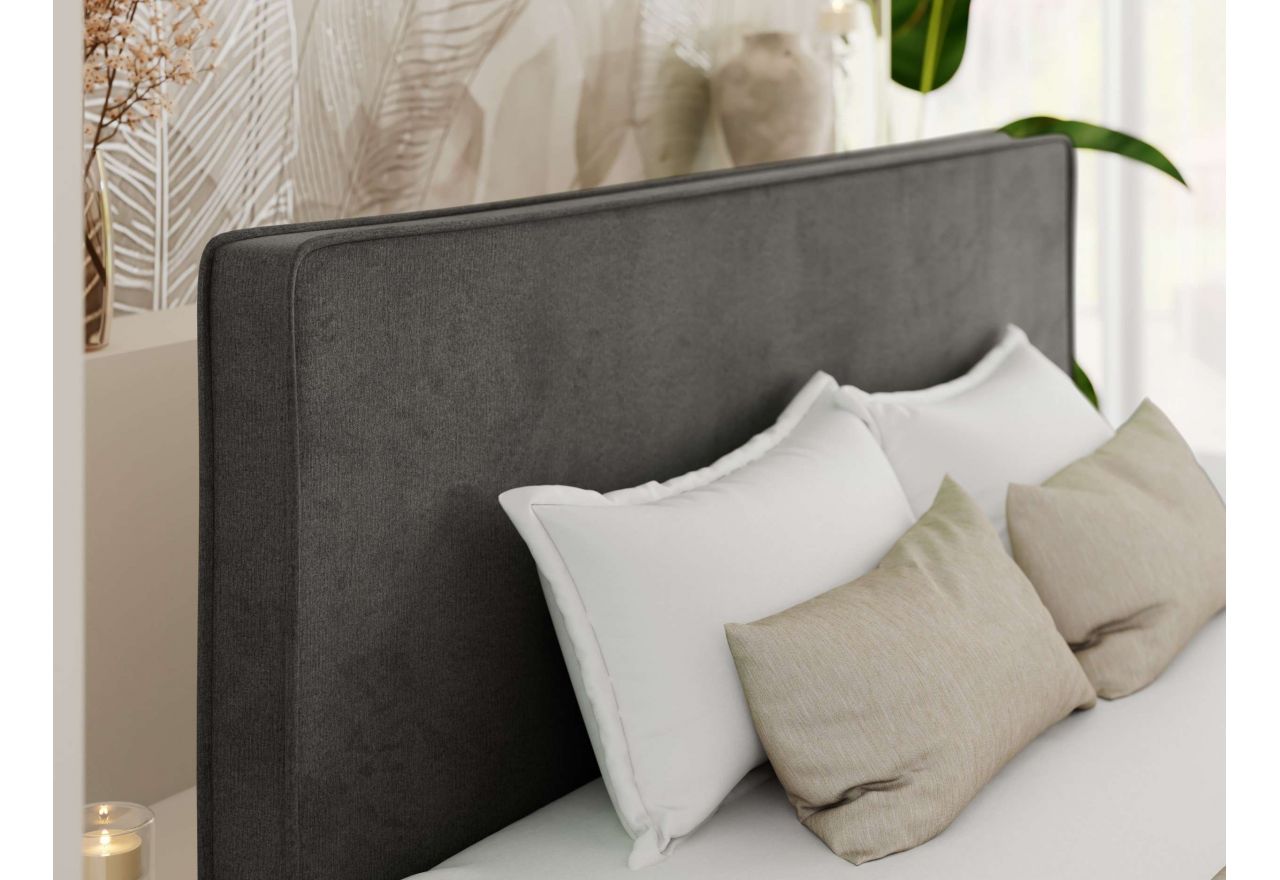 Łóżko tapicerowane LUMARO CLASSIC 180x200 - materac pocket - szary, welwet