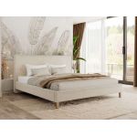 Łóżko tapicerowane LUMARO CLASSIC 180x200 - kremowy, struktura