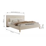Łóżko tapicerowane LUMARO CLASSIC 140x200 - materac piankowy - kremowy, struktura