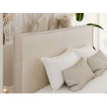 Łóżko tapicerowane LUMARO CLASSIC 140x200 - materac piankowy - kremowy, struktura