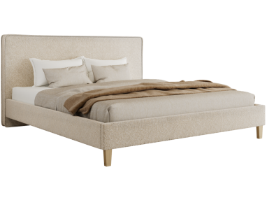 Łóżko tapicerowane LUMARO CLASSIC 180x200 - materac piankowy - kremowy, struktura