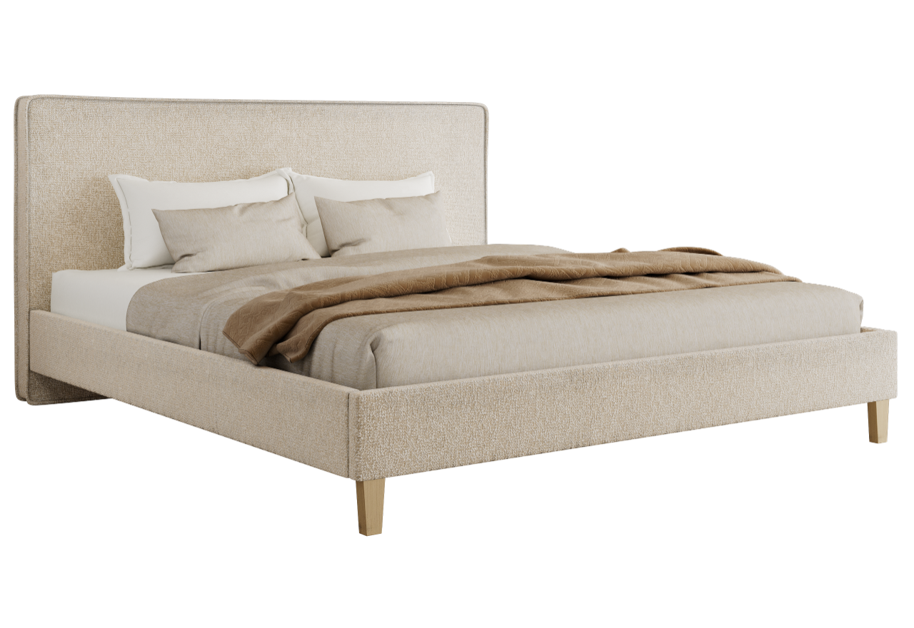 Łóżko tapicerowane LUMARO CLASSIC 180x200 - materac multipocket - kremowy, struktura