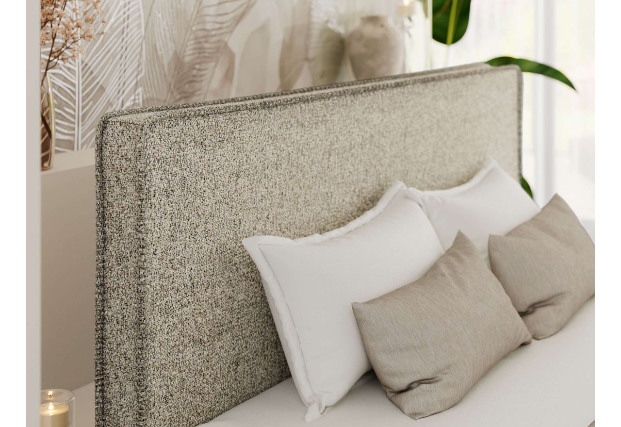 Łóżko tapicerowane LUMARO CLASSIC 160x200 - beżowy, struktura