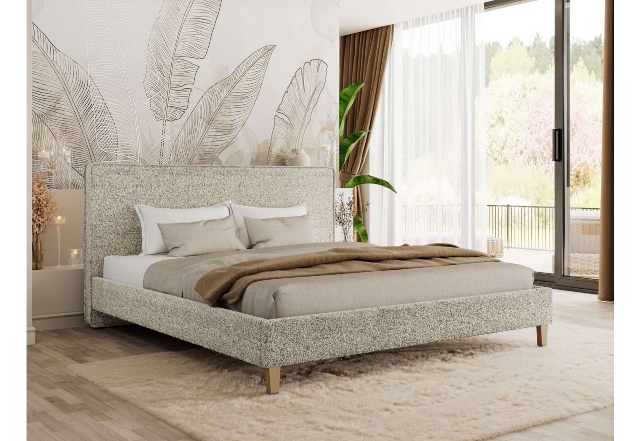 Łóżko tapicerowane LUMARO CLASSIC 180x200 - beżowy, struktura