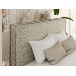Łóżko tapicerowane LUMARO CLASSIC 140x200 - materac piankowy - beżowy, struktura