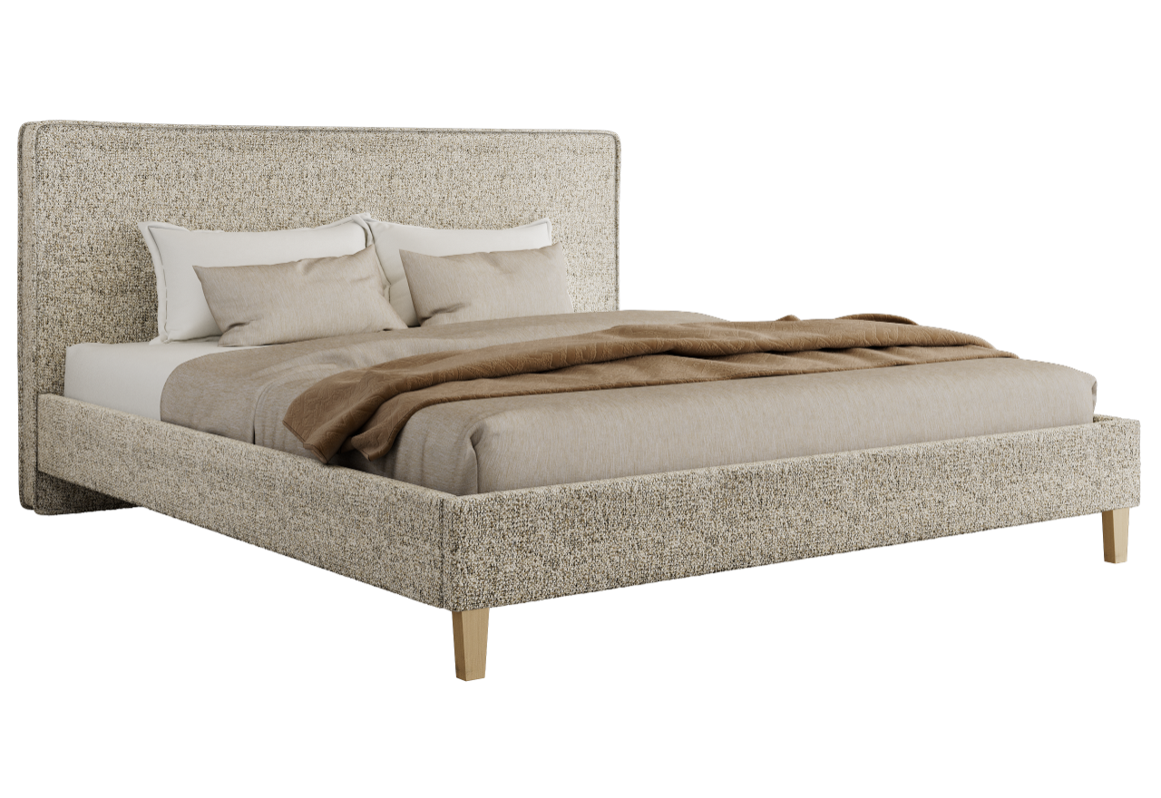 Łóżko tapicerowane LUMARO CLASSIC 180x200 - materac pocket - beżowy, struktura
