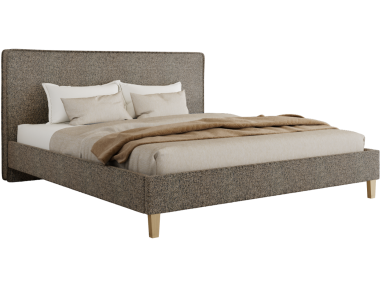 Łóżko tapicerowane LUMARO CLASSIC 200x200 - szary, struktura