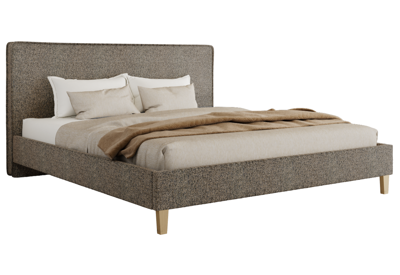 Łóżko tapicerowane LUMARO CLASSIC 180x200 - materac piankowy - szary, struktura