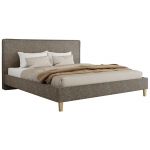Łóżko tapicerowane LUMARO CLASSIC 180x200 - materac piankowy - szary, struktura