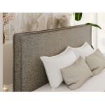 Łóżko tapicerowane LUMARO CLASSIC 140x200 - materac pocket - szary, struktura