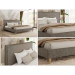 Łóżko tapicerowane LUMARO CLASSIC 180x200 - materac pocket - szary, struktura