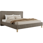 Łóżko tapicerowane LUMARO CLASSIC 200x200 - materac multipocket - szary, struktura