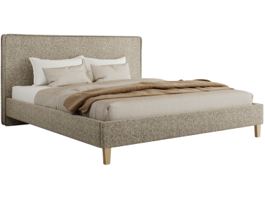 Łóżko tapicerowane LUMARO CLASSIC 180x200 - materac pocket - ciemnobeżowy, struktura