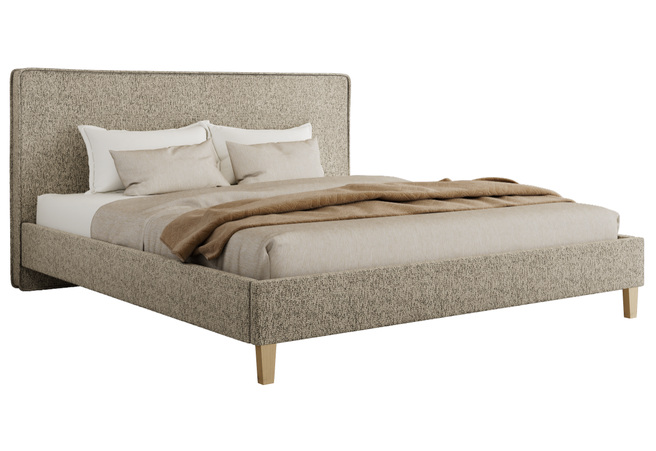 Łóżko tapicerowane LUMARO CLASSIC 180x200 - materac pocket - ciemnobeżowy, struktura