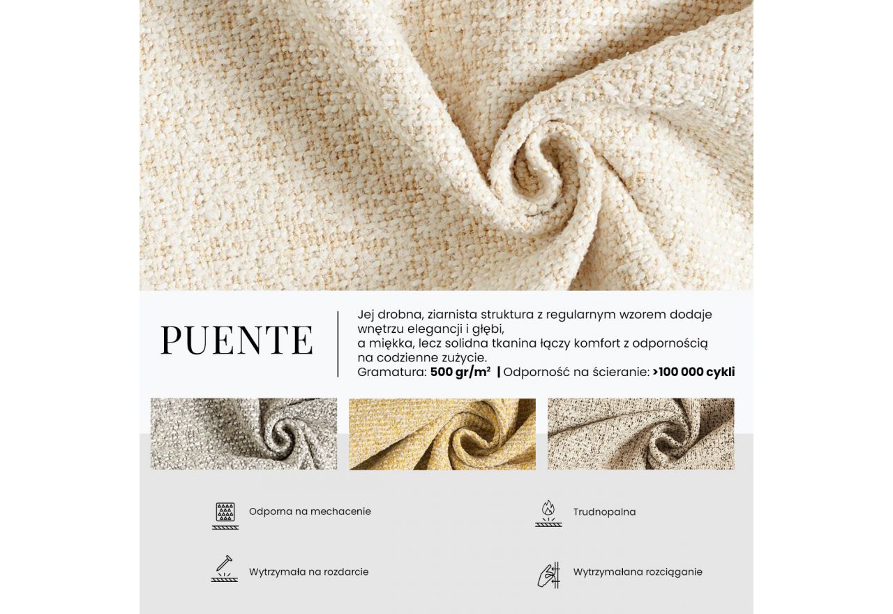 Łóżko tapicerowane LUMARO CLASSIC 180x200 - materac pocket - ciemnobeżowy, struktura