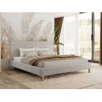 Łóżko tapicerowane LUMARO CLASSIC 180x200 - materac piankowy - jasnoszary, struktura