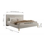 Łóżko tapicerowane LUMARO CLASSIC 140x200 - materac pocket - jasnoszary, struktura