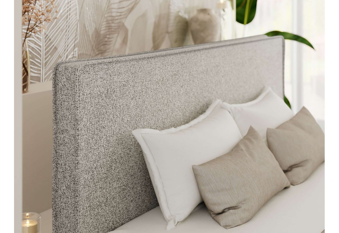 Łóżko tapicerowane LUMARO CLASSIC 140x200 - materac multipocket - jasnoszary, struktura