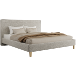 Łóżko tapicerowane LUMARO CLASSIC 160x200 - materac multipocket - jasnoszary, struktura