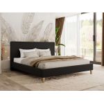 Łóżko tapicerowane LUMARO CLASSIC 180x200 - czarny, ekoskóra