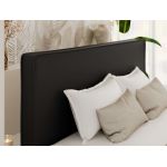 Łóżko tapicerowane LUMARO CLASSIC 200x200 - materac multipocket - czarny, ekoskóra