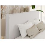 Łóżko tapicerowane LUMARO CLASSIC 160x200 - materac pocket - biały, ekoskóra
