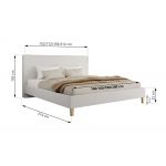 Łóżko tapicerowane LUMARO CLASSIC 140x200 - materac multipocket - biały, ekoskóra
