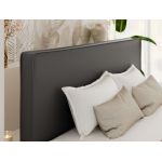 Łóżko tapicerowane LUMARO CLASSIC 200x200 - materac multipocket - ciemnoszary, ekoskóra