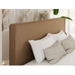 Łóżko tapicerowane LUMARO CLASSIC 160x200 - materac multipocket - brązowy, ekoskóra