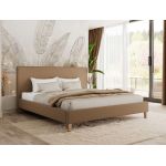 Łóżko tapicerowane LUMARO CLASSIC 180x200 - materac multipocket - brązowy, ekoskóra