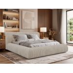 Łóżko tapicerowane TILBEA CLASSIC 200x200 - beżowy, sztruks