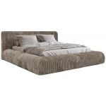 Łóżko tapicerowane TILBEA CLASSIC 200x200 - jasnobrązowy, sztruks