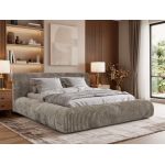 Łóżko tapicerowane TILBEA CLASSIC 180x200 - materac pocket - jasnobrązowy, sztruks