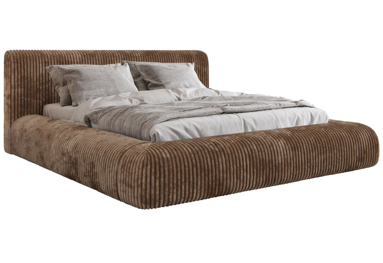 Łóżko tapicerowane TILBEA CLASSIC 180x200 - brązowy, sztruks