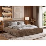 Łóżko tapicerowane TILBEA CLASSIC 180x200 - materac pocket - brązowy, sztruks