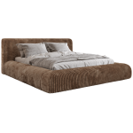 Łóżko tapicerowane TILBEA CLASSIC 180x200 - materac pocket - brązowy, sztruks