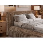 Łóżko tapicerowane TILBEA CLASSIC 180x200 - materac pocket - brązowy, sztruks