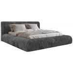 Łóżko tapicerowane TILBEA CLASSIC 140x200 - materac pocket - ciemnoszary, sztruks